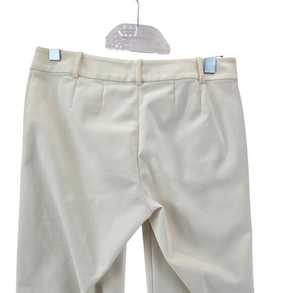 St John Jennifer Pants Womens 4 Straight Leg Cropped Ivory Designer USA Luxury - Picture 4 of 10